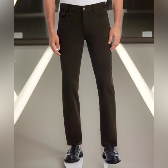 $245 VINCE Pants Men 34x28” Flat Front Ankle Cuffed Hem Cotton Silk Linen Blend - Picture 1 of 15